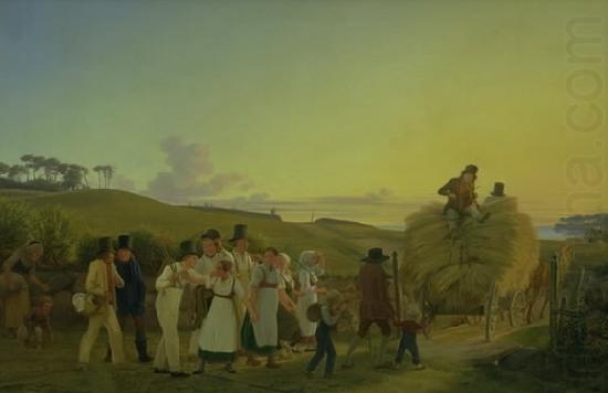 Bnder vender hjem fra marken med det sidste las korn, Vilhelm Hammershoi